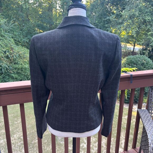 Vintage 1990s Harve Benard Blazer | Gray Zip Up Minimalist Workwear Size 8 - Picture 14 of 14